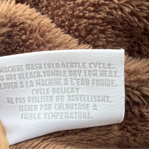 Restoration Hardware Plush Robe Unisex LG Brown Belted Fleece Soft Pockets Cozy - Picture 9 of 9